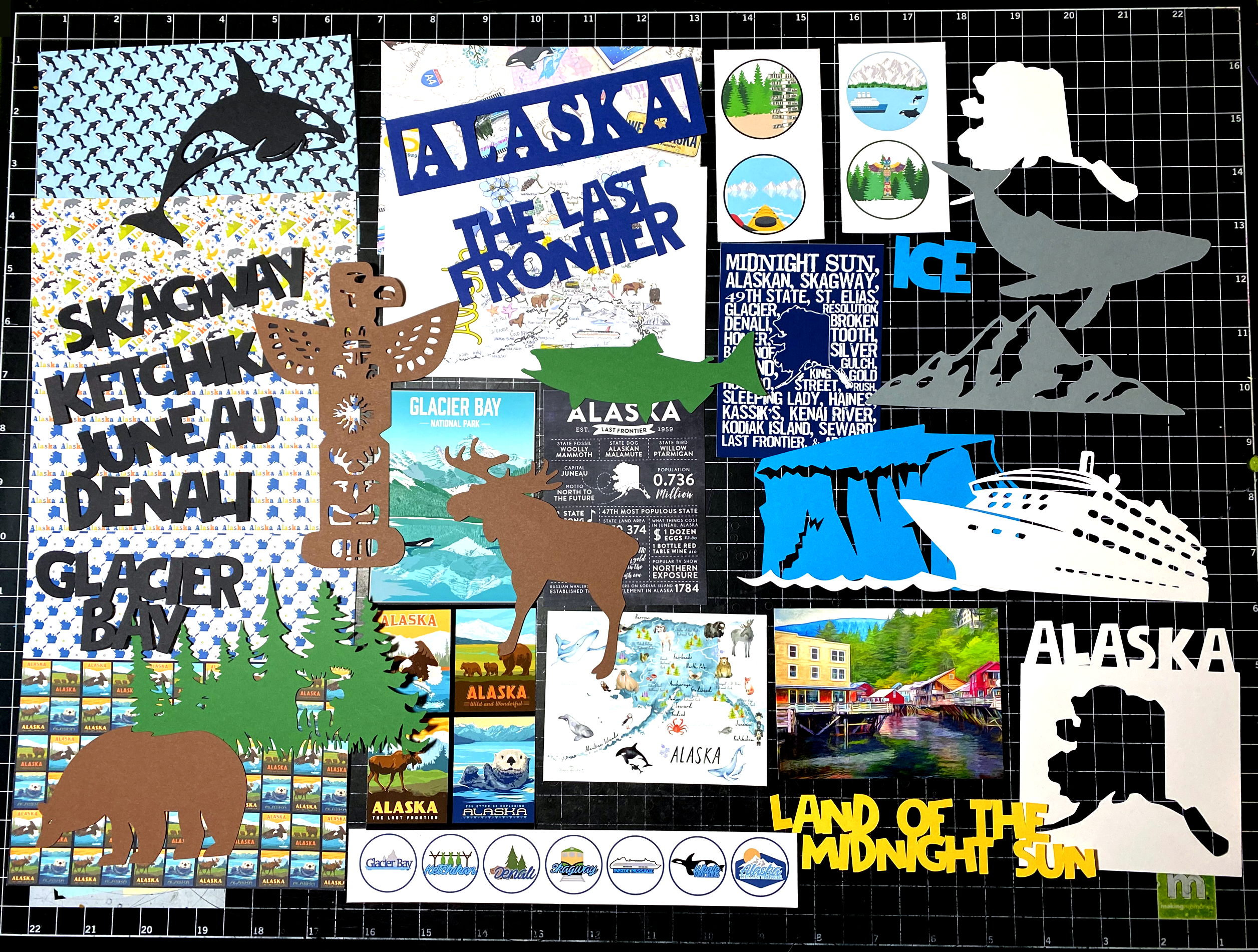 ALASKA Scrapbook Kit Die Cuts Project Life Scrapbook Paper Etsy