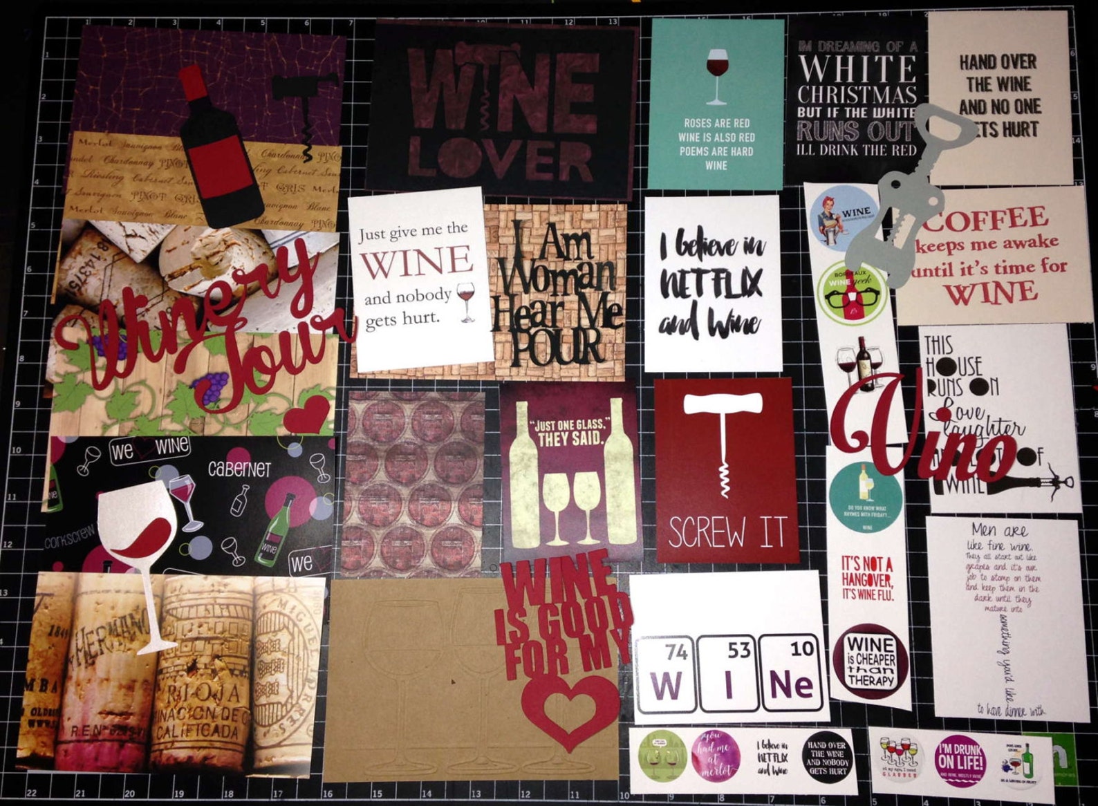 Wine Scrapbook Kit. Wine scrapbook paper die cuts Project | Etsy