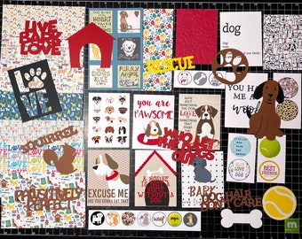 Dog Scrapbook Kit--personalized with breed and name! die cuts, Project Life, scrapbook paper, Puppy scrapbook, woof, planner, Dog Rescue,