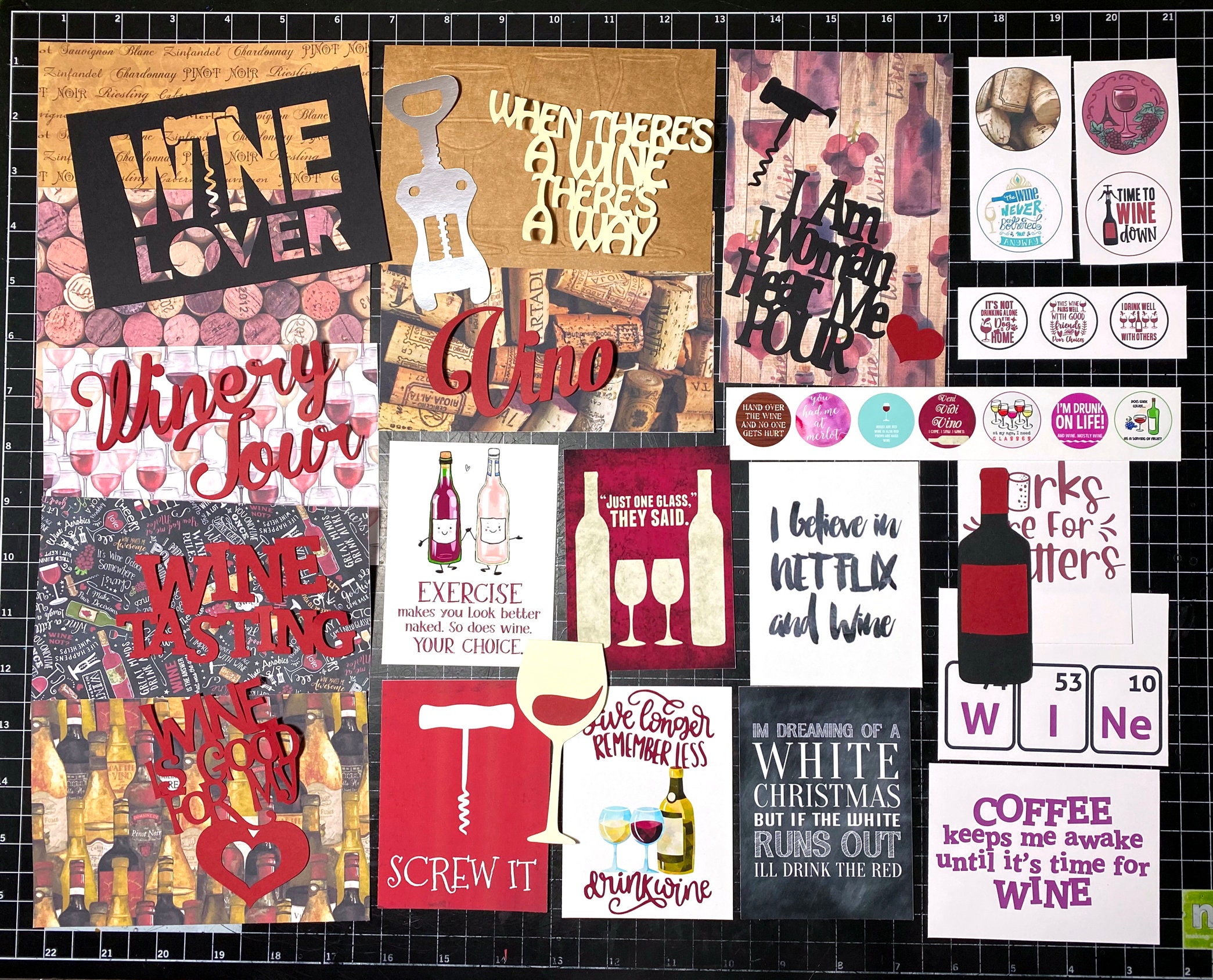 Wine Scrapbook Kit. Wine Scrapbook Paper Die Cuts Project - Etsy