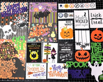 HALLOWEEN Scrapbook Kit. Project Life, Planner stickers, Halloween paper, Halloween die cuts, Trick or Treat, Witch, Ghost, Pumpkin,