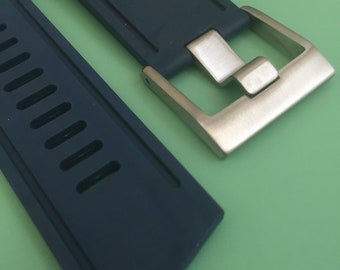 Vintage Iconic Style Retro Navy Blue Silicone Rubber Diver Watch Strap - For Your Omega Etc Diver