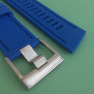 Vintage Iconic Style Retro Blue Silicone Rubber Diver Watch Strap - For Your Omega Etc Diver