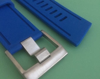 Vintage Iconic Style Retro Blue Silicone Rubber Diver Watch Strap - For Your Omega Etc Diver