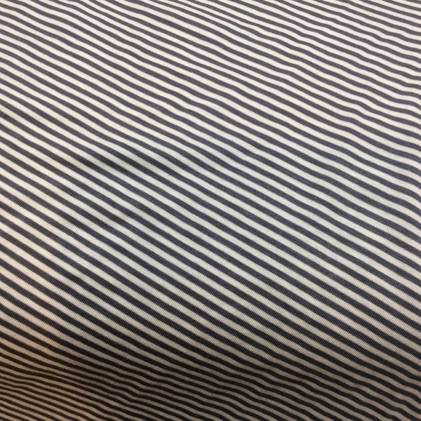 Reserved Listing || Gray & White Pinstripe Bamboo Knit Fabric