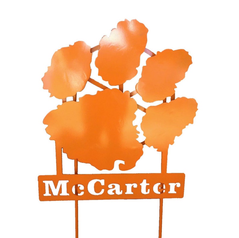 Personalized 3D Metal Clemson Paw Yard Sign Etsy