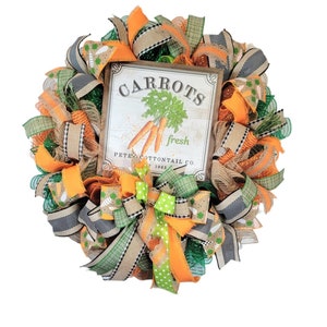 Easter Carrot Wreath for front door, Peter Cottontail Company Carrot Wreath, Spring Carrot Home decor, Easter Carrot front porch decor