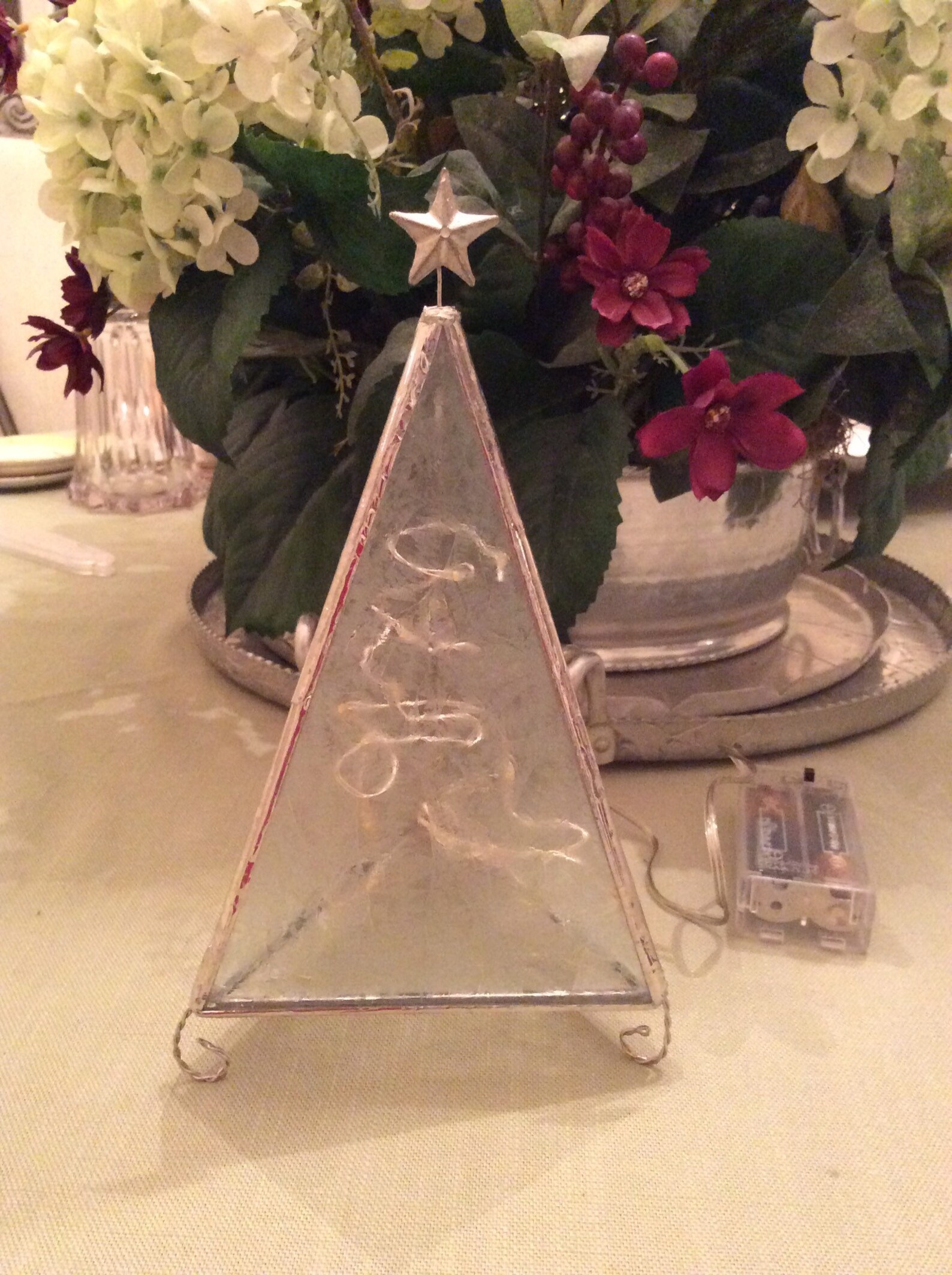 Stained Glass Christmas Tree Table Top Lighted Table Top Etsy