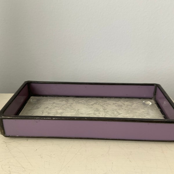 Lavender Tray Stained Glass Dresser Tray Jewelry Tray