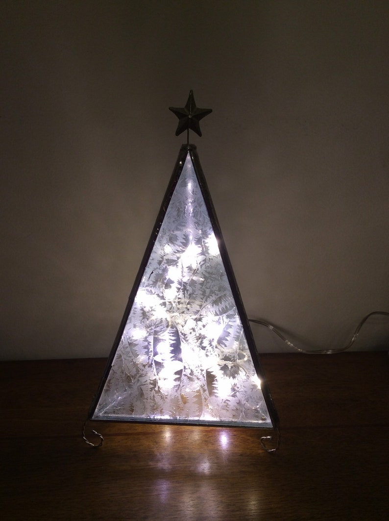 Stained Glass Christmas Tree Table Top Lighted Table Top Etsy