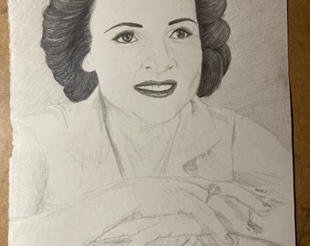 Betty White graphite portrait