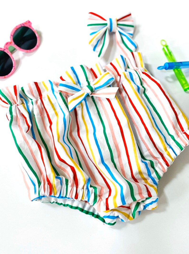 Little Girls Baby Bloomers Rainbow Striped Baby Bloomers Etsy
