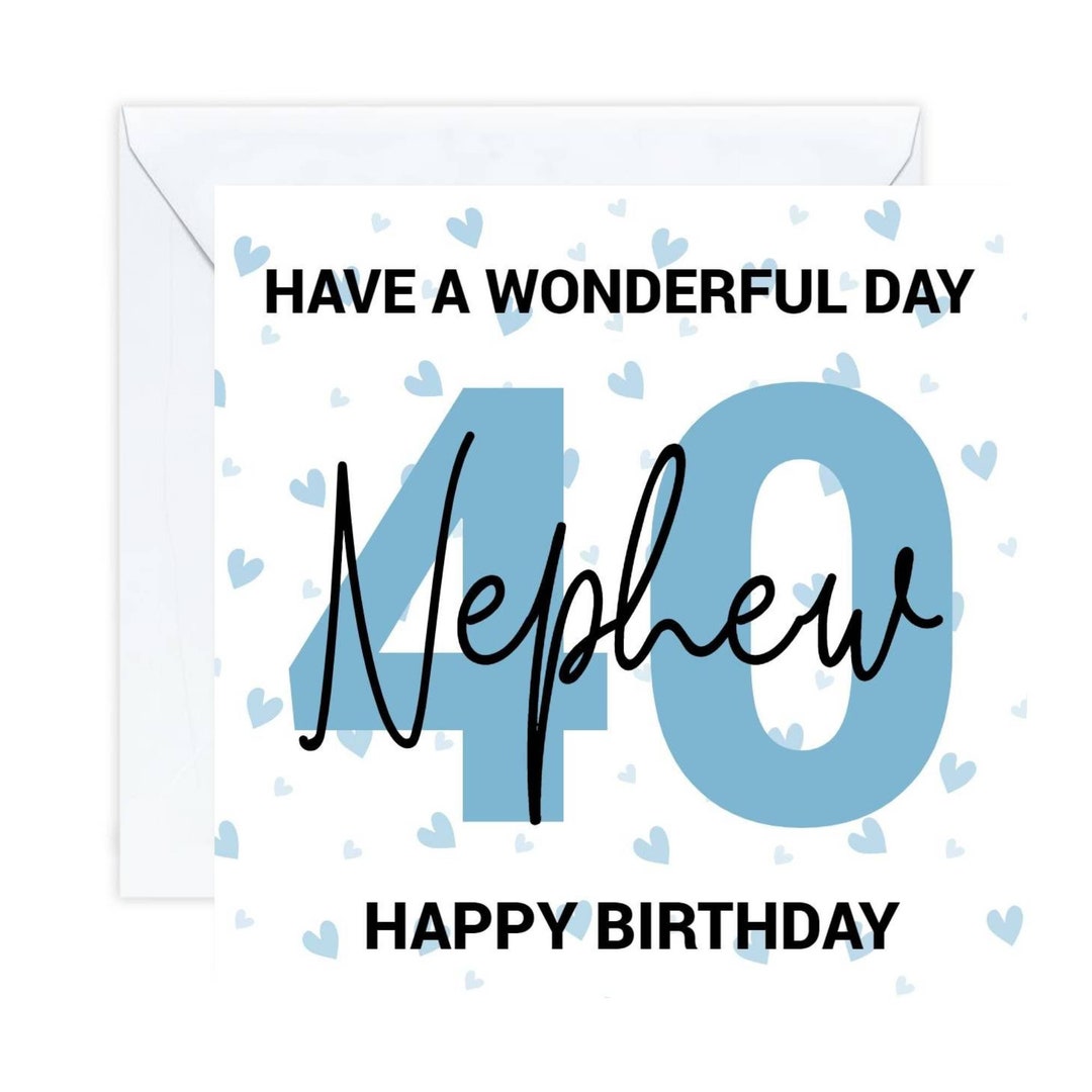 Biglietto di auguri per il 40° compleanno del nipote, 40° compleanno per nipote, biglietto di auguri per il 40° compleanno, biglietto di auguri per il nipote, 40°, uomo di 40 anni, 40 - Italia