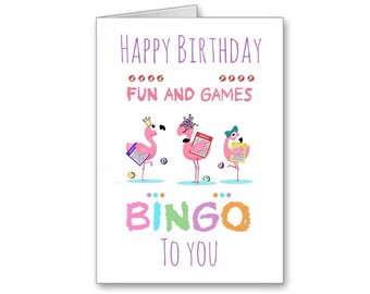 Bingo Loving Queen Birthday Card (supplied with envelope )