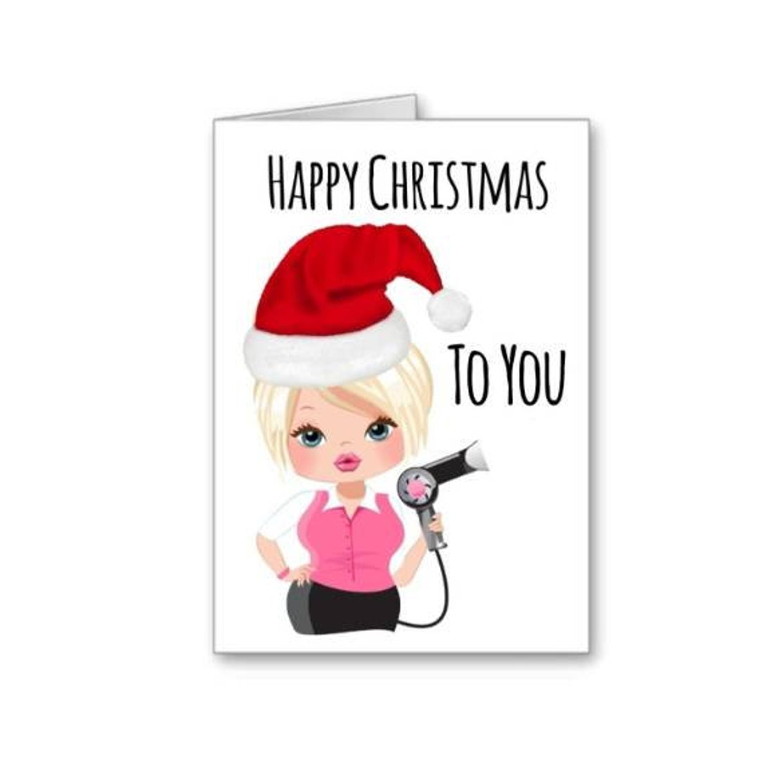 Hairdresser Beauty Happy Christmas Card HAIRDRESSING Blonde Etsy UK