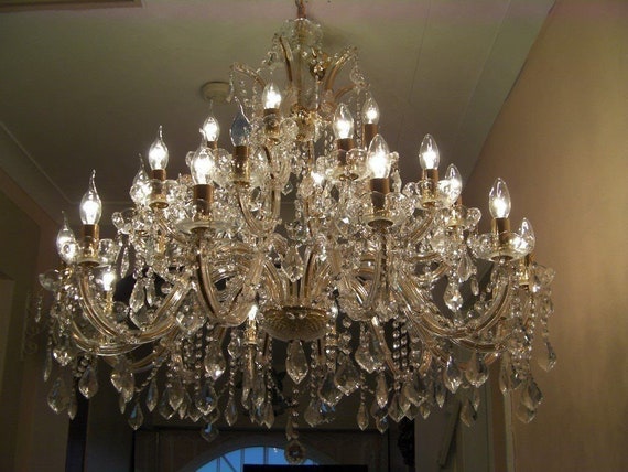 Wide crystal chandelier deals