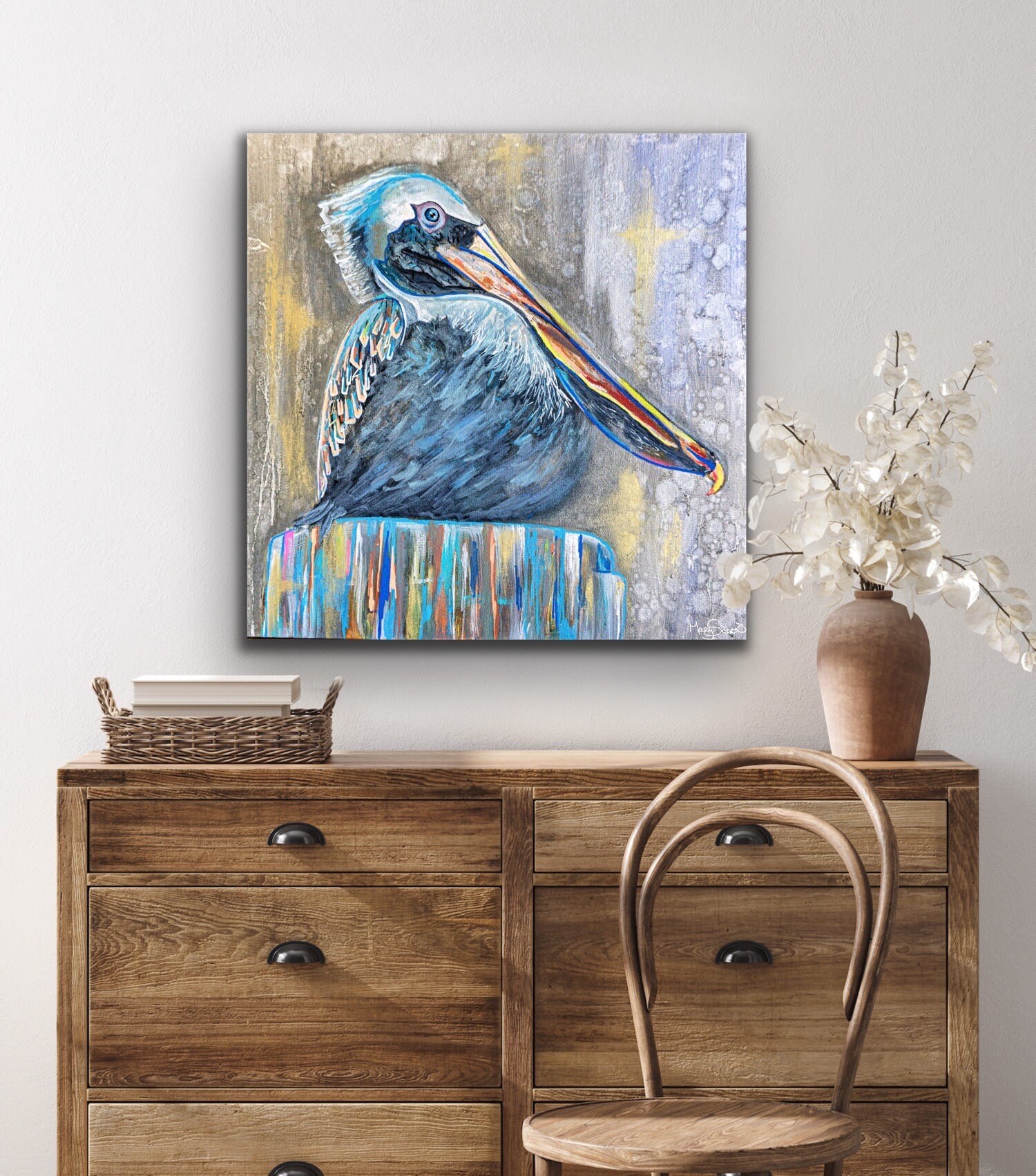 Pelican Art | Beach Decor | Coastal Wall Art | - Etsy