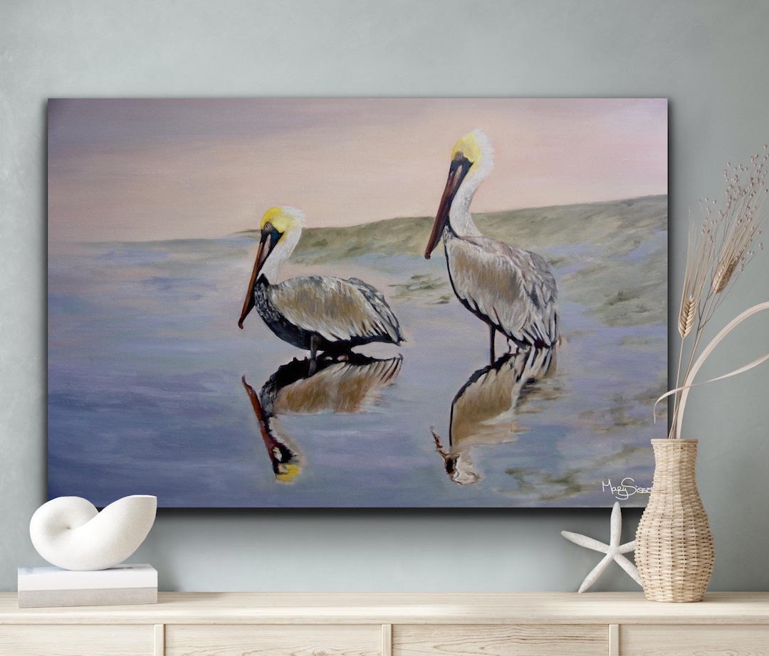Pelican Print. Coastal Decor. Beach Decor. Sunset. Tropical Wall Art ...