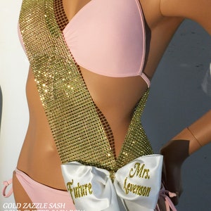 Bachelorette Blinged out sash, Bridal Shower BLINGED OUT SASH, - Buy individually or as a Set image 3