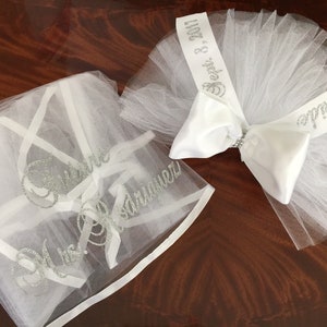 Bridal Shower Booty Veil, Bridal Booty Veil- BUY indiv. or as a set! PERSONALIZED.  by Val&#39;s Veils