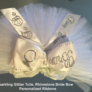 Bachelorette Bikini Veil with RHINESTONE &quot;BRIDE&quot; bow, Booty Veil - PERSONALIZED.  by Val&#39;s Veils