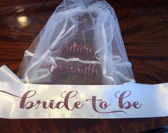 Bachelorette Veil PERSONALIZED - Buy individually or as a Set by ValsVeils