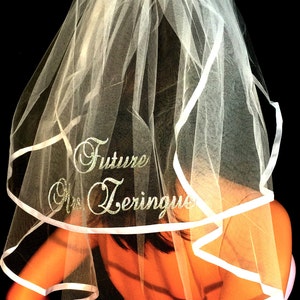 PERSONALIZED Veil,  Bachelorette Veil, Monogrammed Veil, Bridal Shower Veil, Engagement Announcement Veil and Other Bridal Accessories