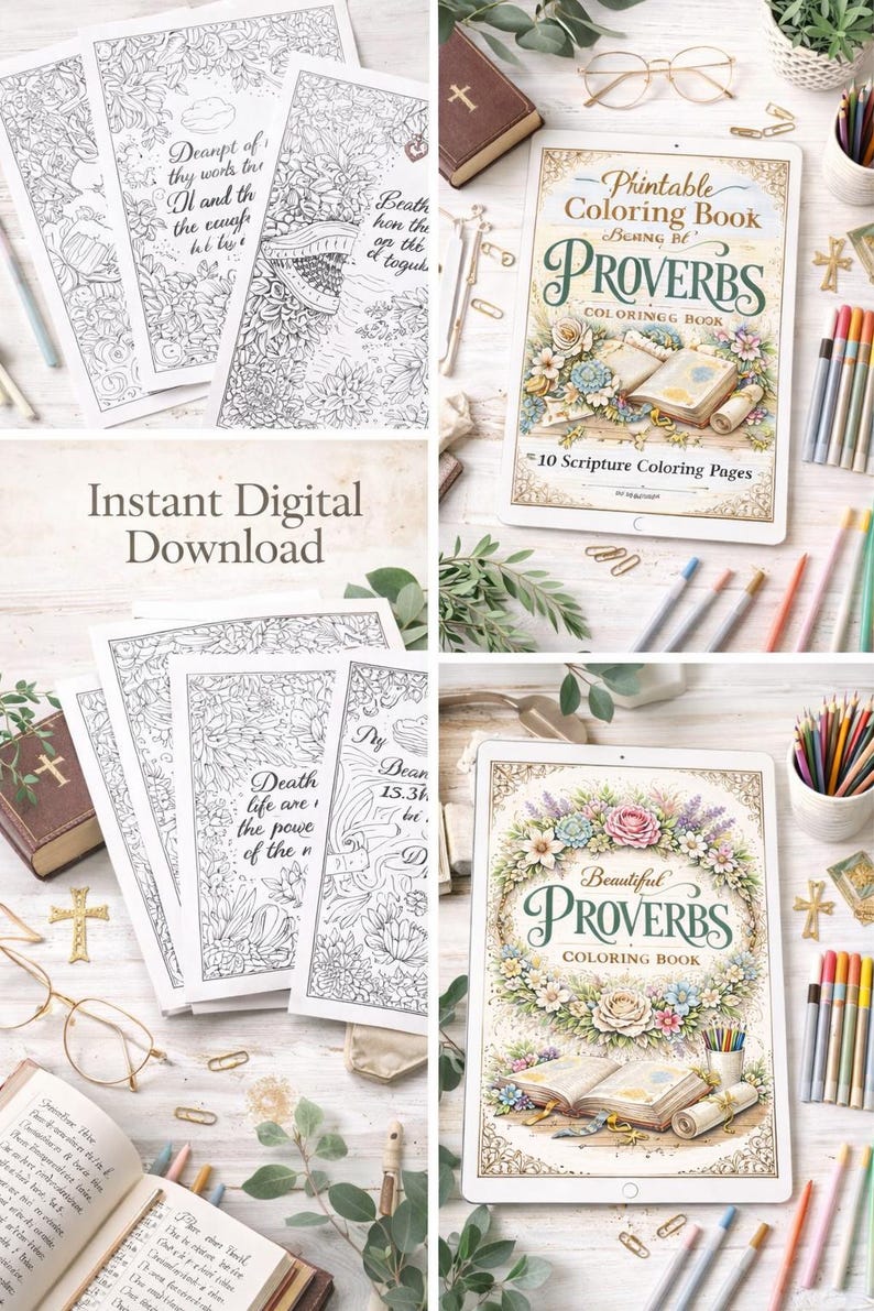 Proverbs Coloring Book for Adults | Christian Coloring Pages | Bible ...