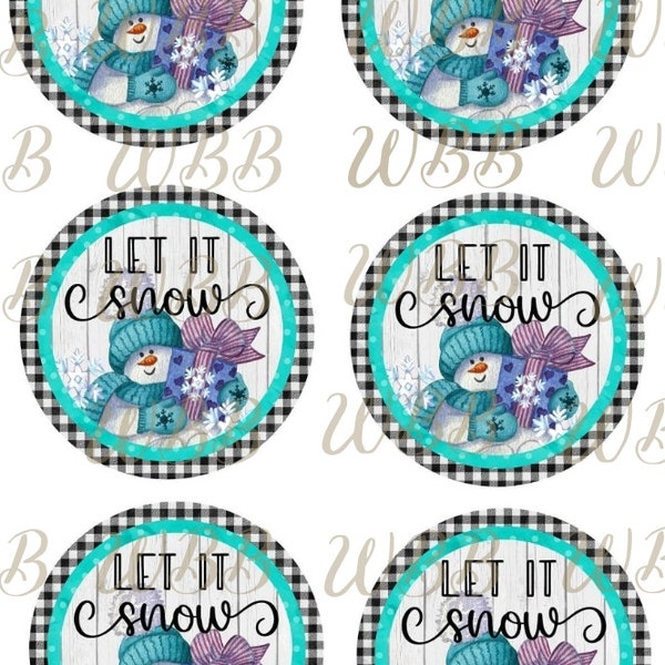 Let it snow snowman sublimation car coaster transfers - ready to press