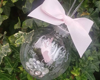 personalised baby building blocks christmas bauble