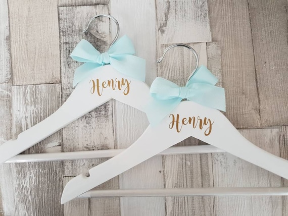 Child's Personalised Clothes Hangers pair, Baby Coat Hangers