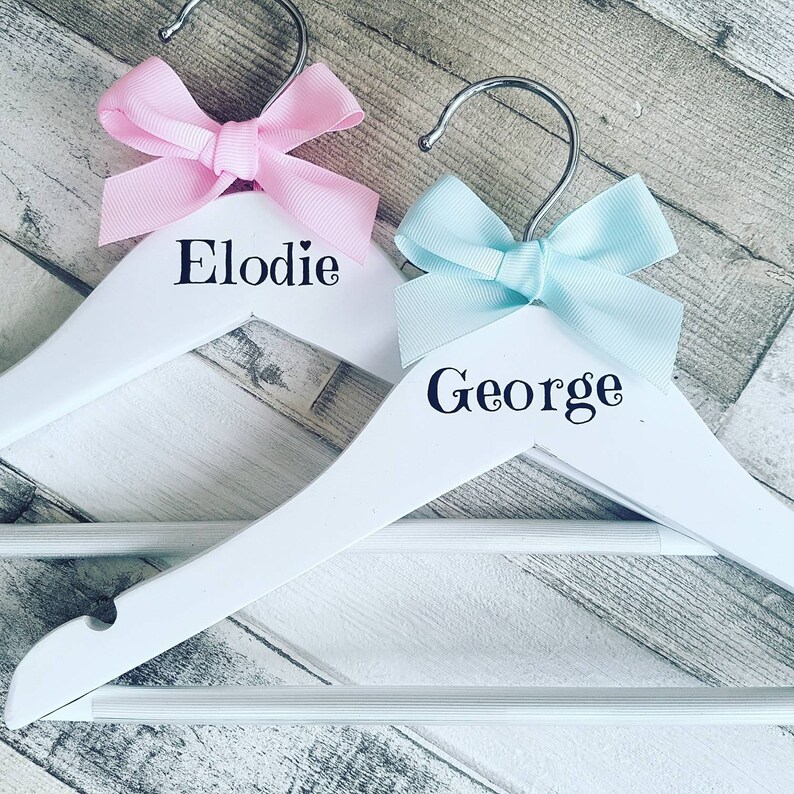 Child's Personalised Clothes Hanger pair Baby Coat Etsy UK