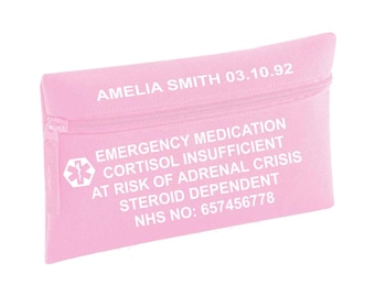 Emergency Medication Bag, Medical Alert, Medication Carrier, SOS Emergency Pack, Emergency Medication Holder, Addisons, Epipen case