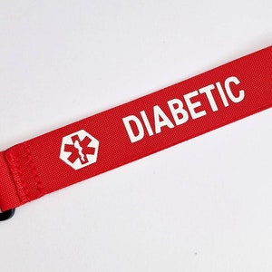 Personalised Medical Alert Key Fob, Double Sided Keyring, Bag Fob