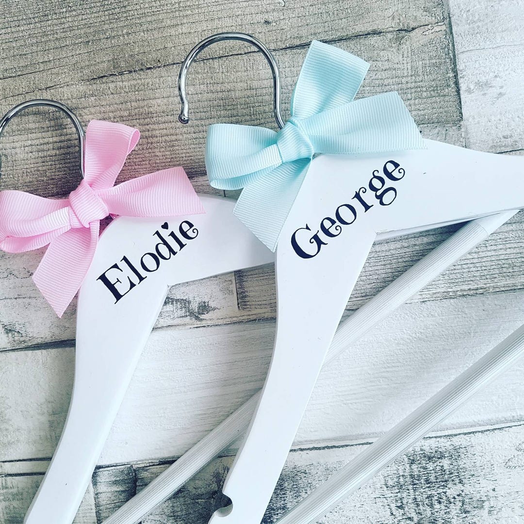 Child's Personalised Clothes Hanger pair, Baby Coat Hanger