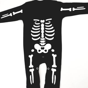 Skeleton Baby Grow and optional Personalised hat, Halloween Romper, Fancy Dress image 6