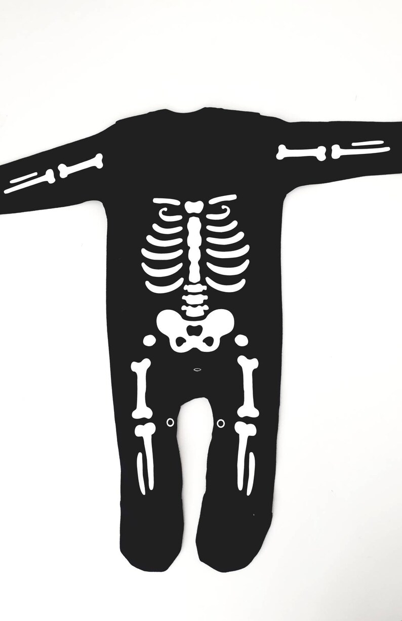 Skeleton Baby Grow and optional Personalised hat, Halloween Romper, Fancy Dress image 6