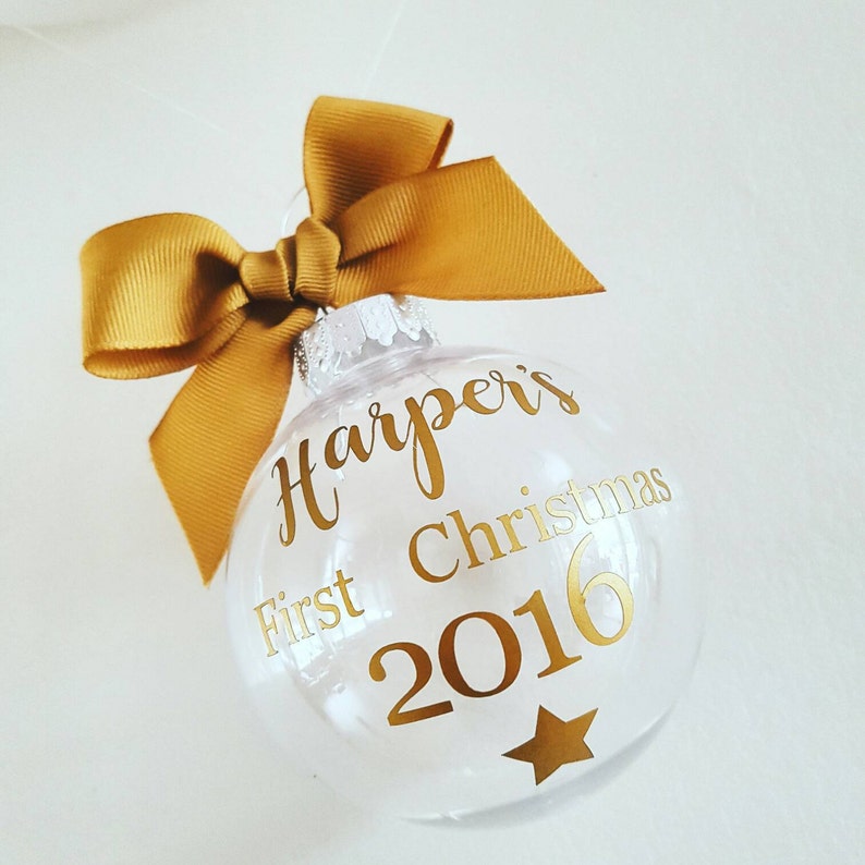 Baby's First Christmas Bauble Personalised Bauble Tree Etsy