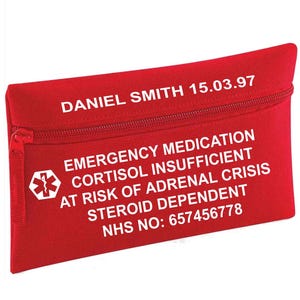 Emergency Medication Bag,Medical Alert, Medication Carrier, SOS Emergency Pack, Emergency Medication Holder, Addisons, Epipen case