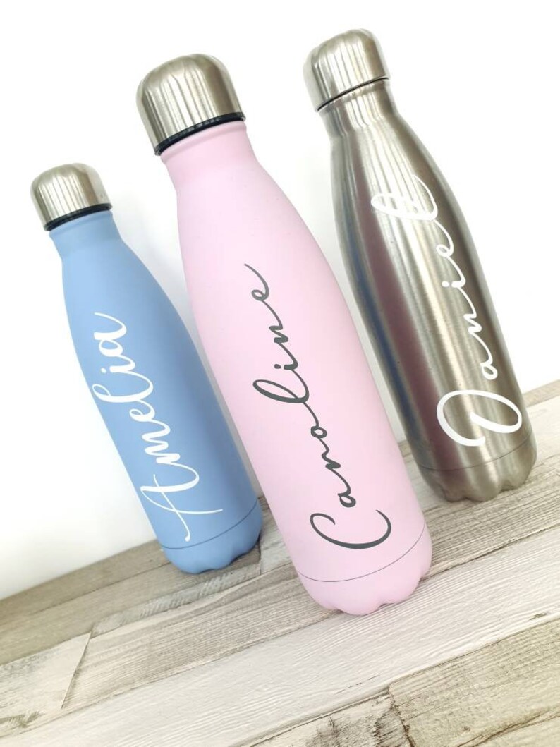 Personalised Drink Bottle Water Bottle Double Walled Thermal Etsy