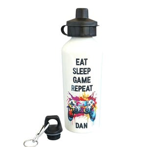 Personalised Gamer Water Bottle, Controller Design, 600ml Metal Bottle