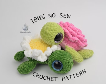 No Sew Rose Turtle Pattern- Crochet Daisy Turtle- Crochet turtle Amigurumi