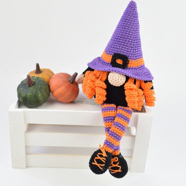 Crochet pattern- Halloween witch gnome pattern- crochet gnome bundle pattern- Halloween decoration pattern