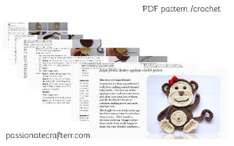 animal embelishment blanket pattern instant download pdf pattern Jungle series animal applique blanket pattern