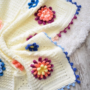Crochet blanket Blossom spring blanket PDF pattern image 1