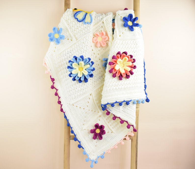 Crochet blanket Blossom spring blanket PDF pattern image 7