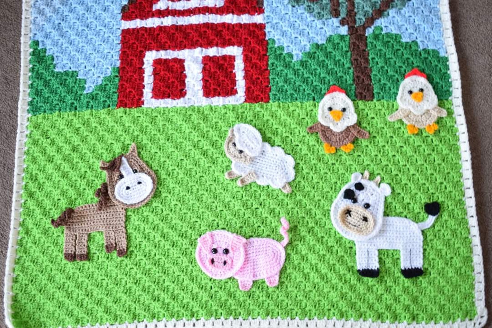 Crochet Pattern Farmhouse Blanket Crochet Countryside Etsy