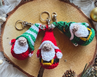 Crochet pattern- Crochet Christmas gnomes- Crochet keychains-Crochet gnome keychains- PDF pattern