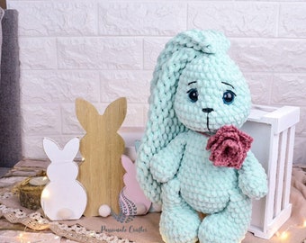 Crochet Bunny amigurumi, Bunny plushie pattern, stuffed toys