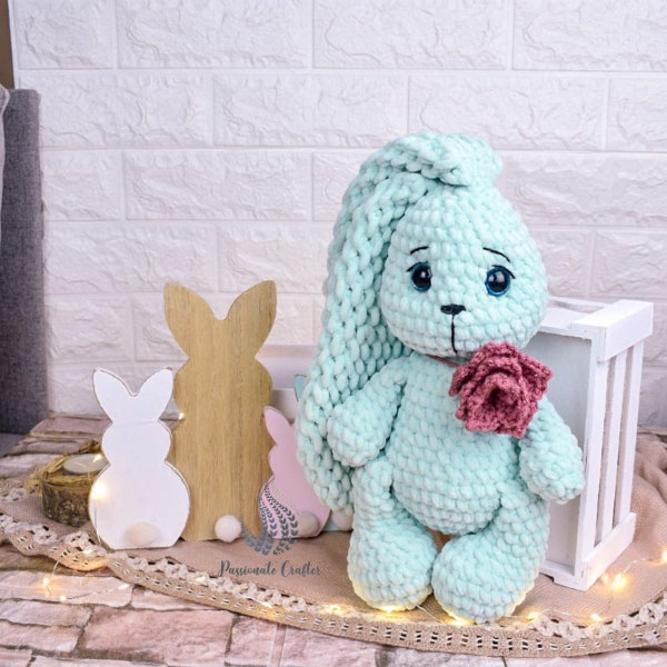 Crochet Bunny amigurumi, Bunny plushie pattern, stuffed toys